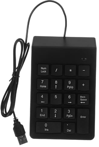 OSOLADY Teclado Numérico Diseño de Plástico Negro USB 19 Teclas, Conexión Estable y Entrada Rápida Adecuado para Finanzas y Regalos
