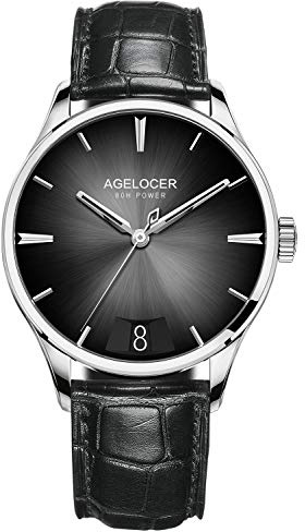 agelocer Automatisk klocka för män - Gradient färgurtavla, kalender, 80H kraftreservat, 40 mm rostfritt stål fodral, business vardaglig klädklocka, Lq_4202a1