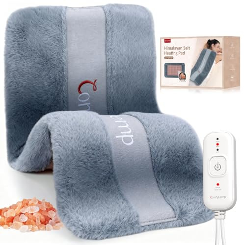 Comfytemp Himalayan Salt Weighted Heating Pad, Natural Moist Heating Pad for Back & Abdomen Comfort, Large Heated Pads for Women Men Mom Dad, 12×24, FSA Eligible HSA，Electric Heat Warm with Auto-Off