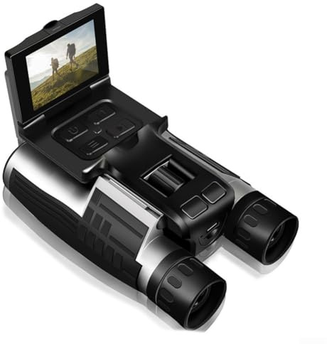 Binocolo con fotocamera digitale con zoom ottico 12x, zoom digitale 8x, registrazione video 2,5 K e schermo LCD da 2,4 pollici per bird watching ed escursionismo