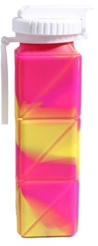 Kanoauo Botella de Agua Plegable - Taza Reutilizable Plegable de Silicona,Recipiente Portátil Para Deportes Y Actividades Al Aire Libre | Vejiga de Agua