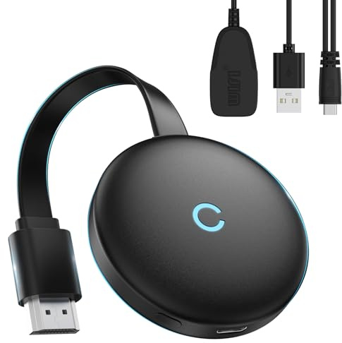 4K Wireless HDMI Display Adapter, Screen Mirroring Streaming Dongle, 2.4/5GHz Wifi Transmitter and Receiver Connector Support Miracast/DLNA/Airplay for iOS/Android/Laptop/iPhone/PC/Monitor/Projector