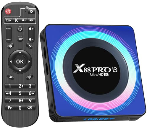 Android TV Box,Sohiset Android 13.0 TV Box with 4GB RAM 64GB ROM RK3528 Quad-Core 64bit Cortex-A53 Mali 450 MP2 GPU Support 2.4/5.0GHz WiFi BT5.0 10/100M Ethernet 8K 3D DLNA USB3.0 HDMI 2.0 H.265
