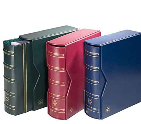 Leuchtturm 301654 Münzalbum Optima - Ringbinder im Classic-Design Gigant - inklusive Schutzkassette - rot