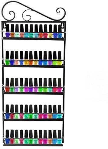 DAZONE Nail Polish Wall Rack Organizer Holds 50 Bottles Nail Polish Shelf Black
