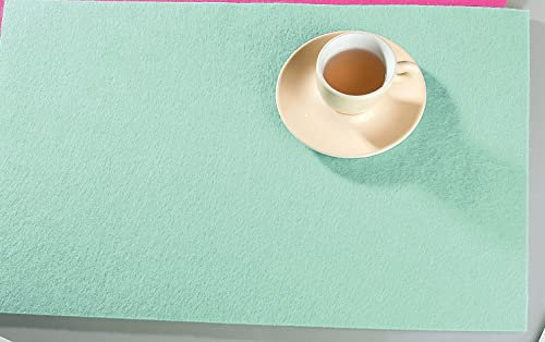 GILDE Tischset Platzset rechteckig 45 x 30 cm Filz Untersetzer 4er Set, Farbe:Pastell Mint