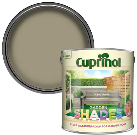 Cuprinol Garden Shades - Olive 2.5 Litre Specially Developed to Colour and Protect Sheds Fences and Other Garden Wood with 6 Years of Weather Protection Its Special pigments Ensure Rich Colour