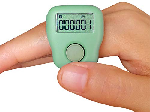 Arvakr Rechargeable Silent Finger Counter 6 Channels Digital Tasbih Tally Clicker with LED for Prayer Knitting Sports Gift Green