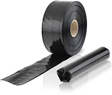 WPTrading - 1 x Rolle Schlauchfolie 450 mm x 250 lfm (100my) Schwarz - LDPE-Folie als spezielle Beutel Verpackung lebensmittelecht - Individuelle Flachbeutel Folien Verpackung für Lebensmittel