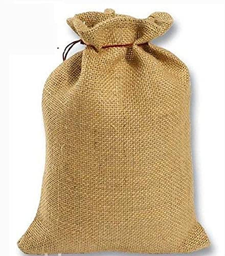 NC Sac en toile de jute avec cordon de serrage - Idéal pour la plantation et le jardinage