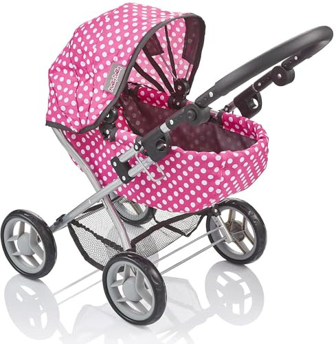 Molly Dolly My First Dolls Pram - Adjustable Toy Pram for Girls Age 2-5 Year Old - Baby Doll Pram - Dolls Toy Pushchair Stroller