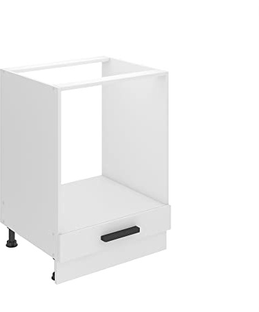 Belini SDP Meuble de cuisine bas sans plan de travail, meuble de cuisine sans porte, avec tiroirs, blanc mat 60 cm de large
