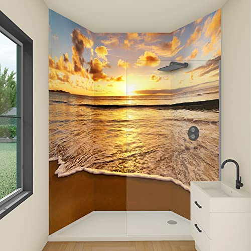 yourplate Duschrückwände mit individueller Größe (3 Rückwände – Premium Nano Matt – so07) – Duschrückwand Alu mit Feuchtigkeitsschutz – Rückwand Dusche zur einfachen Montage