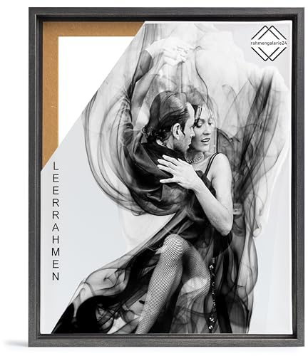 rahmengalerie24 Bilderrahmen Leerrahmen für Leinwand Bilder auf Keilrahmen | Format 30x40 cm in Stahl Optik