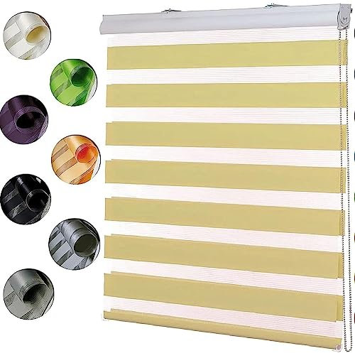 Dachfenster Rollo Verdunkelungsrollo, 70x240cm Sonnen-, Sicht-Schutz usw. Thermorollo Fensterrollo Seitenzugrollo mit Bohren Klemmfix für Fenster und Tür, Beige