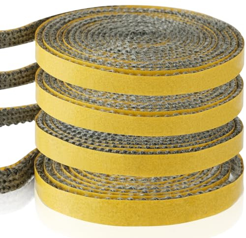 Flintronic Dichtungsband Selbstklebend, 3m Kamin Dichtband, Selbstklebend Kamin Dichtung für Kaminofen,Glasfasern Hitzebeständig bis 550°C Länge für Breite 10mm x 2mm für Ofen Kamine Holzöfen