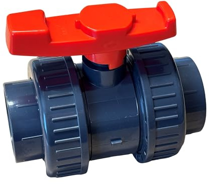 Professional Ball Valve 50 mm DN 50 with 2 x PVC Adhesive Sleeves U 10 Bar DIN 8063