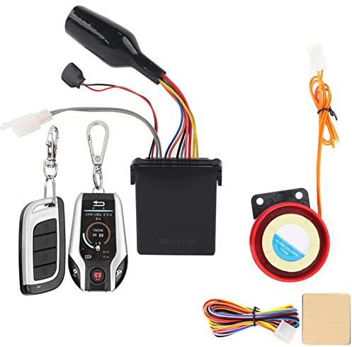 XTevu Sistema de alarma universal para motocicleta - 12 V - Control remoto de 2 vías - Sistema de seguridad antirrobo impermeable con función de arranque del motor - Bocina incluida