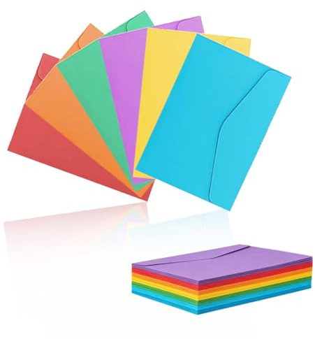 60 Stück Mehrfarbig Umschläge, Briefumschläge Bunt, Bunte Briefumschläge, Bunte Umschläge, für Weihnachten, Erntedankfest, Hochzeit, Geburtstag(11.5x8cm)
