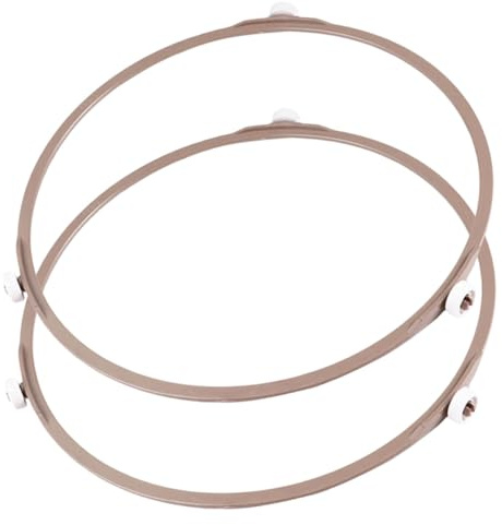 2 Stück Mikrowellen Drehteller Halterung, PP Rollring für Glasplatte | Stabige Stützstruktur, Braun, Hitzebeständig, Stoßfest, Gleichmäßiges Erhitzen der Speisen