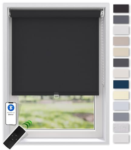 EFIXS Sonnenschutz Rollo, transparent, Breiten: 40-240, Höhe bis 275 cm, Hier 80 x 190 cm (BxH), schwarz, Blendschutz, Kettenzug, Springrollo, Motor