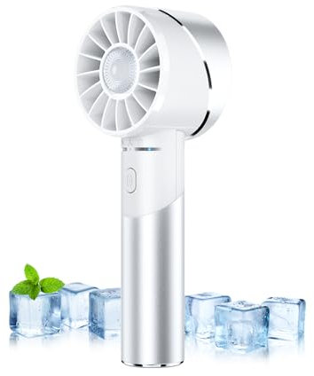 Wastou Ventilatore portatile, USB ricaricabile Turbo Fan portatile, 2600mAh batteria mini ventilatore personale, piccolo ventilatore a mano tascabile per viaggi campeggio all'aperto (Bianco)