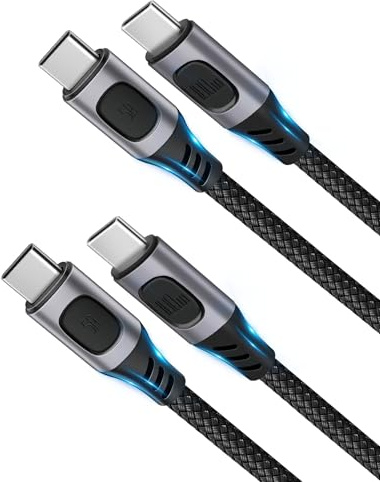 AIYEEN USB C to USB-C Charger Cable(1.5M/4.9FT), 100W PD Fast Charging USBC Cable for iPhone 15 Pro Max Samsung Galaxy S22/S21, Note 20/10 Ultra, MacBook Air/Pro and More Type-C Devices (2-Pack)