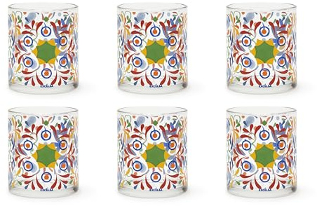 Excelsa Puebla Lot de 6 verres à eau, verre, capacité 250 ml, multicolore