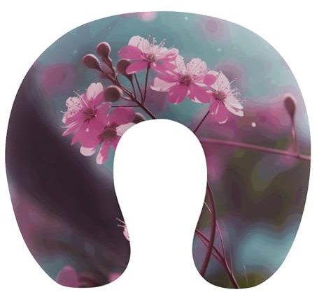 WYUSPGK Reisekissen, kleine Blumen Druck Nackenkissen U-förmiges Kissen Reise Nackenkissen Memory Foam Kissen Flugzeug Kissen Tragbares Kissen