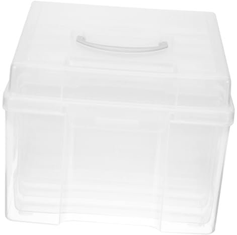 Angoily Contenitore Per Componenti Elettronici Scatola Portaoggetti Multiuso Custodia Per Foto Da 5x7 Pollici Scatola Per Cartoline Per La Finitura Della Scrivania