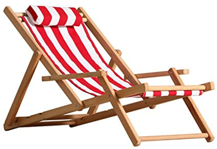 OLSKFUH Chaiselongue Für Den Innenbereich Mit Armlehnen, Ohrensessel Mit Liegefunktion, Verstellbarer 3-Positionen-Klappsessel Aus Holz Mit Kissentasche, Sessel, Einzelner,Style1
