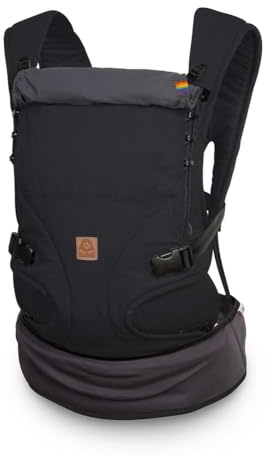 Ruckeli Basic Slim Babytrage | Fullbuckle | 50/56-98 cm (Black Superior)