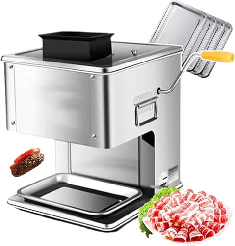 LLHTTDMBDFC Cortadora De Fiambre, Cortafiambres, Máquina trituradora de Carne, máquina cortadora de Carne eléctrica/Manual for Carne o Verduras, con Cuchillo Opcional(7mm)
