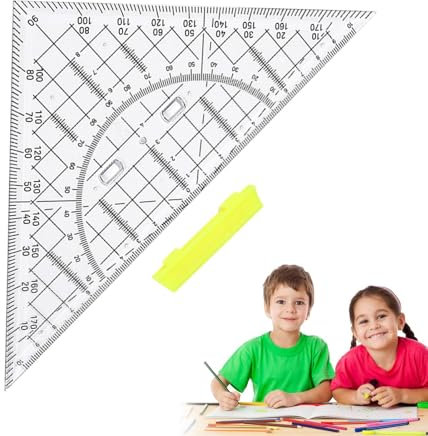 Zeichenwerkzeuge Dreiecke, Zeichenlineal, dreieckig, 22 cm, dreieckige Geometrie, Zeichenwerkzeuge, mathematischer Winkelmesser, transparent für das Schneiden von Näharbeiten