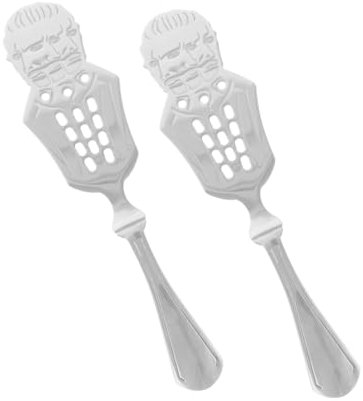SOLUSTRE 2piezas Cucharas Inoxidable Para De Dripper Portátil Para Cocteles y Filtrado De Utensilios Elegantes Para Servir Ensaladas