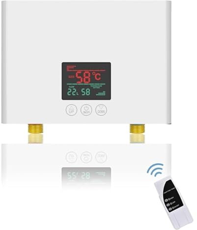 Chauffe-eau électrique, Chauffe-eau Électrique Sans Réservoir 3000 W Avec Télécommande Et Affichage LED – Système De Contrôle Automatique – Fonction D'auto-test De Défaut Pour cuisine, salle de bain,