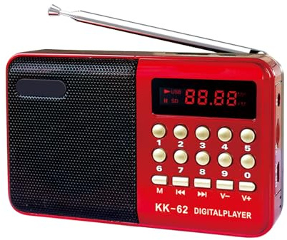 Am/FM Radio Portatil Pequeña Recargable - Radio Pequeña Digital, Bateria De 1200mAh, Reproductor De TF/USB/AUX, P-equeña Ra-DIO Multifuncional con Tarjeta Digital