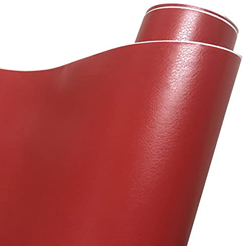 Autofolie,Car Wrapping Folie Schwarzes Ledermuster PVC-Klebstoff-Vinyl-Film-Aufkleber für Auto-Karosserie-Innen-Dekoration Vinyl-Wrap-Auto-Leder-Film(Red,40cm x 152cm)