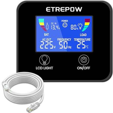 ETREPOW telecomando cablato a 12V con cavo da 5 m per inverter blu a 12V