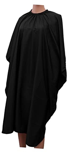 Healvian Cape De Coiffure Imperméable Noire Pour Adultes, Taille Unique, Protection Antiadhésive, Unisexe, Pour Salon De Coiffure Et Coupes à Domicile