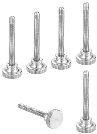 sourcing map Tornillos de pulgar moleteados M6 x 60 mm, tornillos de cabeza de diamante de acero inoxidable 304, pernos de cabeza moleteada métricos con perillas de agarre de hombro, sujetadores de