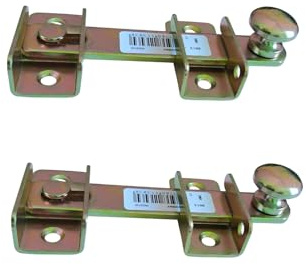 Gartentorfalle Überfalle Verschluss Falle Torverriegelung Riegel Torfalle Haspe gelb 120mm 2 Stück