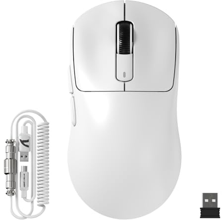 ATTACK SHARK X3MAX 49g SUPERLIGHT Mouse, PixArt PAW3950 Gaming Sensor, BT/2.4G Wireless/Wired Gaming Mouse, 6 Adjustable DPI Up to 420000, 100M Clicks Microswitches, for PC/Xbox/PS/Mac, White