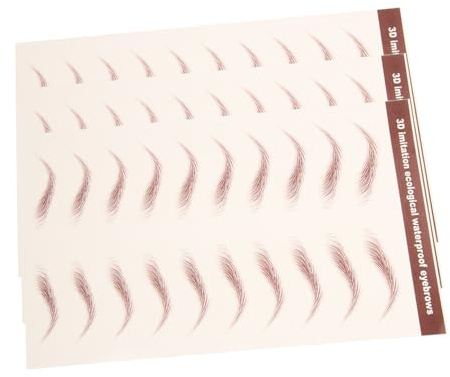 ERINGOGO Autocollants pour Sourcils Naturels 3 Feuilles Imperméables 10 Paires par Feuille pour Maquillage Facile et Mise Rapide du Visage