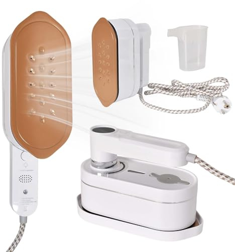 Colexy Plancha Ropa Vapor, Plancha de Vapor Portátil, Planchas de Vapors 1200W Profesional, Planchas de Viaje Pequeña con Mango Giratorio 180°para Hogar, Oficina y Viajes (Blanco)