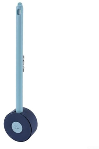 Brosse WC en silicone avec support pour camping-cars avec tête de brosse rotative à 360 degrés et matériau TPR pour nettoyer soigneusement les toilettes, les éviers et les baignoires (bleu)