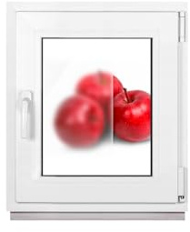 Framex Kellerfenster Kleines Fenster Weiß Milchglas Satinato Breite x Höhe 50 x 55 cm (500 x 550 mm) 2-fach (32 mm) Dreh Kipp DIN Rechts (Griff Links)