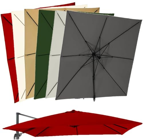 Grand auvent de rechange pour parasol de terrasse déporté de 3 x 4 m – Housse de parasol déporté en bordeaux pour ombrage et confort d'extérieur (4 x 3 m)