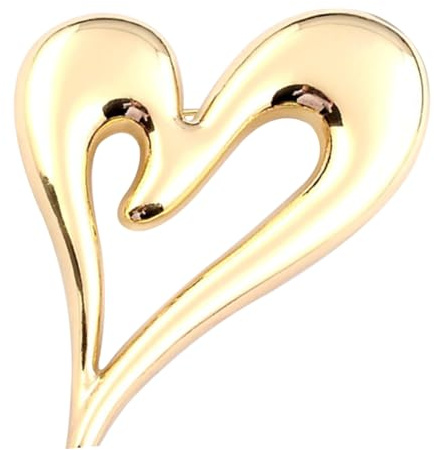 VILLCASE Épinglette en Alliage Forme de Cœur pour Femme, Broche Élégante Or, Accessoire pour Manteaux et Pulls, Présent D'anniversaire ou Fête