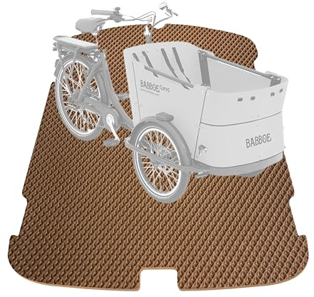 EVA Drive Premium Schutzmatte für Babboe Curve | Lastenrad Fußmatten Teppiche | Lastenrad Zubehör | ohne Einfassung | Farbe Braun